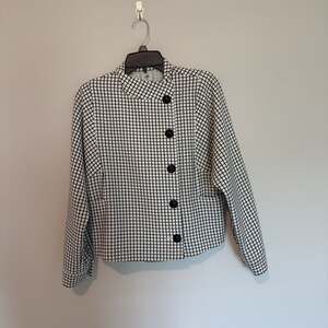 CAbi Black White Windowpane Style 3173 Jacket
